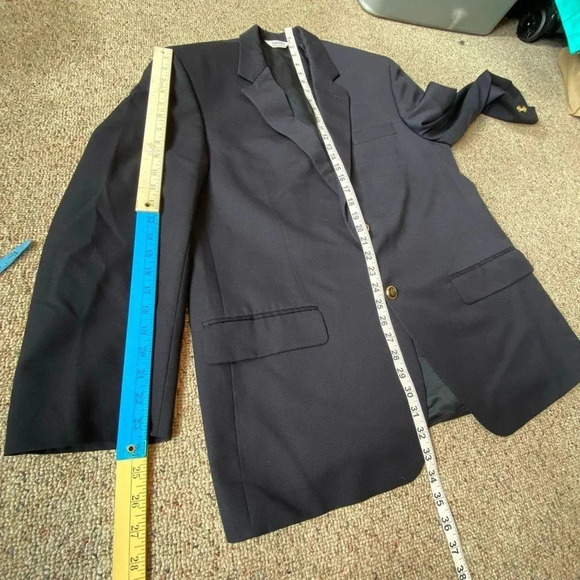 Joseph & Feiss Wool Suit 2 Button Blue Blazer Sport Coat Jacket Men 42R Pockets - Picture 2 of 8